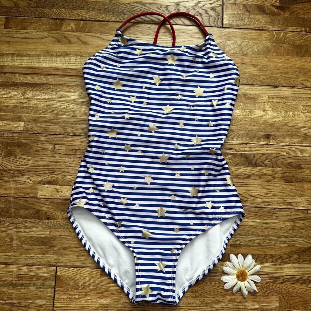 Cat & Jack Stars And Stripes‎ Swimsuit Size 10/12